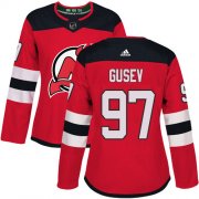 Wholesale Cheap Adidas Devils #97 Nikita Gusev Red Home Authentic Women's Stitched NHL Jersey
