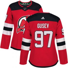 Wholesale Cheap Adidas Devils #97 Nikita Gusev Red Home Authentic Women\'s Stitched NHL Jersey