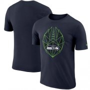 Wholesale Cheap Men's Seattle Seahawks Nike College Navy Fan Gear Icon Performance T-Shirt