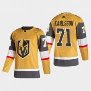 Cheap Vegas Golden Knights #71 William Karlsson Men's Adidas 2020-21 Authentic Player Alternate Stitched NHL Jersey Gold