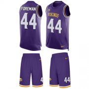 Wholesale Cheap Nike Vikings #44 Chuck Foreman Purple Team Color Men's Stitched NFL Limited Tank Top Suit Jersey