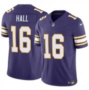 Cheap Men's Minnesota Vikings #16 Jaren Hall Purple 2023 F.U.S.E. Vapor Untouchable Throwback Limited Football Stitched Jersey