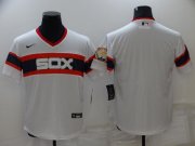 Wholesale Cheap Men's Chicago White Sox Blank White Throwback Cool Base Nike Jersey