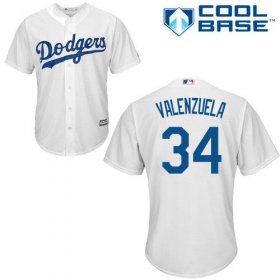 Wholesale Cheap Dodgers #34 Fernando Valenzuela White Cool Base Stitched Youth MLB Jersey