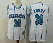 Wholesale Cheap Men's Charlotte Hornets #30 Dell Curry 1992-93 White Hardwood Classics Soul Swingman Throwback Jersey With Adidas