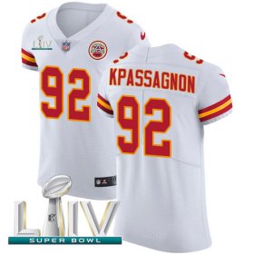 Wholesale Cheap Nike Chiefs #92 Tanoh Kpassagnon White Super Bowl LIV 2020 Men\'s Stitched NFL New Elite Jersey