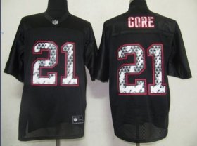 Wholesale Cheap Sideline Black United 49ers #21 Frank Gore Black Stitched NFL Jersey