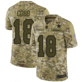 Wholesale Cheap Nike Cowboys #18 Randall Cobb Camo Youth Stitched NFL Limited 2018 Salute to Service Jersey