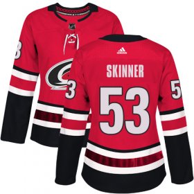 Wholesale Cheap Adidas Hurricanes #53 Jeff Skinner Red Home Authentic Women\'s Stitched NHL Jersey