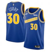 Wholesale Cheap Men's Golden State Warriors #30 Stephen Curry Royal With No.6 Patch Stitched Jersey