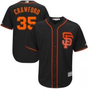 Wholesale Cheap Giants #35 Brandon Crawford Black Alternate Stitched Youth MLB Jersey