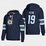 Wholesale Cheap Winnipeg Jets #19 Nic Petan Blue adidas Lace-Up Pullover Hoodie