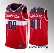 Wholesale Cheap Men's Washington Wizards #00 Tristan Vukcevic Red 2023 Draft Icon Edition Stitched Jersey