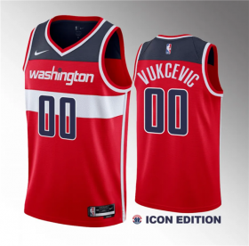 Wholesale Cheap Men\'s Washington Wizards #00 Tristan Vukcevic Red 2023 Draft Icon Edition Stitched Jersey
