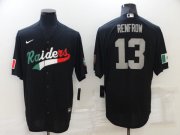 Wholesale Cheap Men's Las Vegas Raiders #13 Hunter Renfrow Black Mexico Stitched Jersey