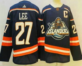 Cheap Men\'s New York Islanders #27 Anders Lee Blue 2022 Reverse Retro Stitched Jersey
