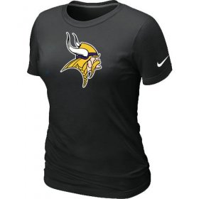 Wholesale Cheap Women\'s Nike Minnesota Vikings Logo NFL T-Shirt Black