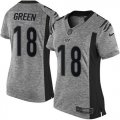 Wholesale Cheap Nike Bengals #18 A.J. Green Gray Women's Stitched NFL Limited Gridiron Gray Jersey