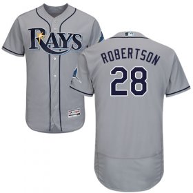 Wholesale Cheap Rays #28 Daniel Robertson Grey Flexbase Authentic Collection Stitched MLB Jersey