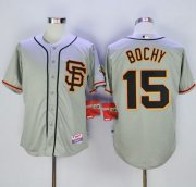 Wholesale Cheap Giants #15 Bruce Bochy Grey Cool Base Road 2 Stitched MLB Jersey