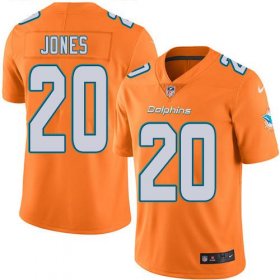 Wholesale Cheap Nike Dolphins #20 Reshad Jones Orange Men\'s Stitched NFL Limited Rush Jersey