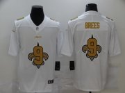 Wholesale Cheap Men's New Orleans Saints #9 Drew Brees White 2020 Shadow Logo Vapor Untouchable Stitched NFL Nike Limited Jersey