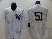 Wholesale Cheap Men's New York Yankees #51 Bernie Williams White Cool Base Stitched Baseball Jersey