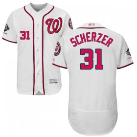 Wholesale Cheap Nationals #31 Max Scherzer White Flexbase Authentic Collection 2019 World Series Champions Stitched MLB Jersey
