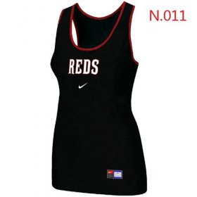 Wholesale Cheap Women\'s Nike Cincinnati Reds Tri-Blend Racerback Stretch Tank Top Black