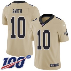 Wholesale Cheap Nike Saints #10 Tre\'Quan Smith Gold Men\'s Stitched NFL Limited Inverted Legend 100th Season Jersey