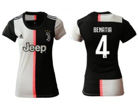 Wholesale Cheap Women\'s Juventus #4 Benatia Home Soccer Club Jersey