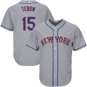 Wholesale Cheap Mets #15 Tim Tebow Grey Road Cool Base Stitched Youth MLB Jersey