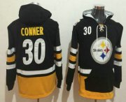 Wholesale Cheap Men's Pittsburgh Steelers #30 James Conner NEW Black Pocket Stitched NFL Pullover Hoodie