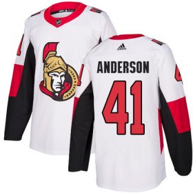 Wholesale Cheap Adidas Senators #41 Craig Anderson White Road Authentic Stitched NHL Jersey