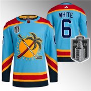 Wholesale Cheap Men's Florida Panthers #6 Colin White Blue 2023 Stanley Cup Final Reverse Retro Stitched Jersey