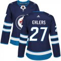 Wholesale Cheap Adidas Jets #27 Nikolaj Ehlers Navy Blue Home Authentic Women's Stitched NHL Jersey