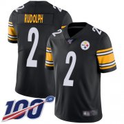 Wholesale Cheap Nike Steelers #2 Mason Rudolph Black Team Color Men's Stitched NFL 100th Season Vapor Limited Jersey