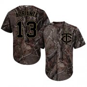 Wholesale Cheap Twins #13 Ehire Adrianza Camo Realtree Collection Cool Base Stitched MLB Jersey