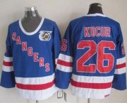 Wholesale Cheap Rangers #26 Joe Kocur Blue CCM 75TH Stitched NHL Jersey