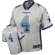 Wholesale Cheap Nike Cowboys #4 Dak Prescott Grey Men's Stitched NFL Elite Drift Fashion Jersey