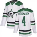 Wholesale Cheap Adidas Stars #4 Miro Heiskanen White Road Authentic Stitched NHL Jersey