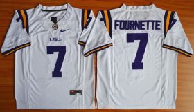 Wholesale Cheap LSU Tigers #7 Fournette White 2015 College Football Nike Limited Jersey