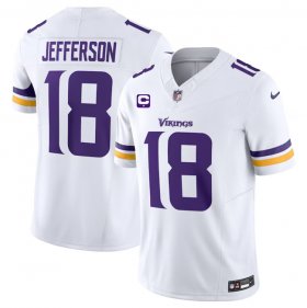 Wholesale Cheap Men\'s Minnesota Vikings #18 Justin Jefferson White 2023 F.U.S.E. With 1-Star C Patch Vapor Untouchable Limited Football Stitched Jersey