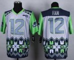 Wholesale Cheap Nike Seahawks #12 Fan Grey Men's Stitched NFL Elite Noble Fashion Jersey