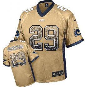 Wholesale Cheap Nike Rams #29 Eric Dickerson Gold Men\'s Stitched NFL Elite Drift Fashion Jersey