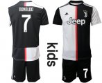 Wholesale Cheap Juventus #7 Ronaldo Home Kid Soccer Club Jersey