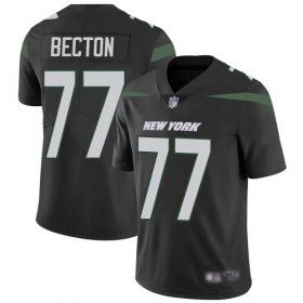 Wholesale Cheap Nike Jets #77 Mekhi Becton Black Alternate Men\'s Stitched NFL Vapor Untouchable Limited Jersey
