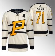 Cheap Men's Pittsburgh Penguins #71 Evgeni Malkin Cream 2023 Winter Classic Stitched Jersey