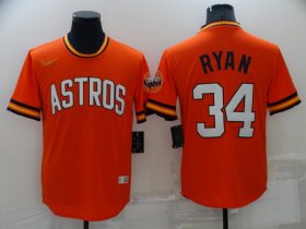 Wholesale Cheap Men\'s Houston Astros #34 Nolan Ryan Orange Cooperstown Collection Cool Base Stitched Nike Jersey