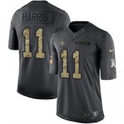 Wholesale Cheap Nike Saints #11 Deonte Harris Black Men's Stitched NFL Limited 2016 Salute to Service Jersey